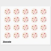 Sticker Rond Baby shower Ladybug mignon Favoriser (Feuille)