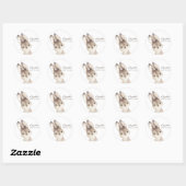 Sticker Rond Baby shower lapin lapin bébé (Feuille)