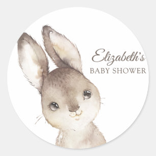 Sticker Rond Baby shower lapin lapin bébé