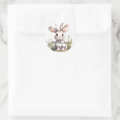 Sticker Rond Baby shower lapin mignon (Sac)