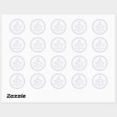 Sticker Rond Baby shower Lavande (Feuille)