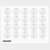 Sticker Rond Baby shower Lilac Aquarelle Floral Couples (Feuille)