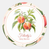 Sticker Rond Baby shower Little Peach (Devant)