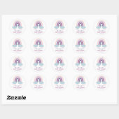 Sticker Rond Baby shower Little Rainbow (Feuille)