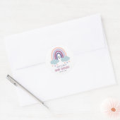 Sticker Rond Baby shower Little Rainbow (Enveloppe)