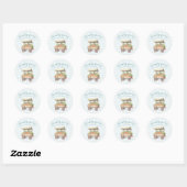 Sticker Rond Baby shower local neutre pour les femmes (Feuille)