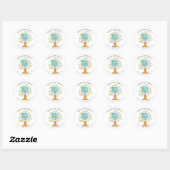 Sticker Rond Baby shower longue distance par adresse postale Sc (Feuille)