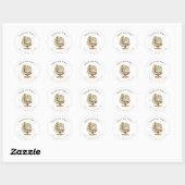 Sticker Rond Baby shower longue distance par adresse postale Sc (Feuille)