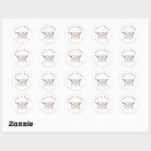Sticker Rond Baby shower longue distance par adresse postale Sc (Feuille)