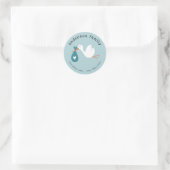 Sticker Rond Baby shower longue distance par adresse postale Sc (Sac)