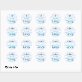 Sticker Rond Baby shower Love Baby Boy (Feuille)