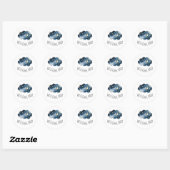 Sticker Rond Baby shower lunaire et étoiles (Feuille)