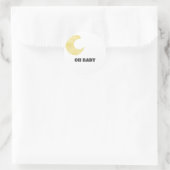Sticker Rond Baby shower Lune (Sac)