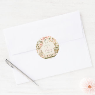 Sticker Rond Baby-shower Mahjong
