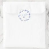 Sticker Rond Baby Shower Mariage Quelque Chose de Bleu (Sac)