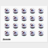 Sticker Rond Baby-shower Marin (Feuille)
