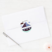 Sticker Rond Baby-shower Marin (Enveloppe)