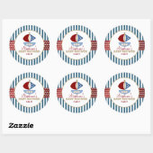 Sticker Rond Baby shower marin doux (Feuille)