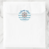 Sticker Rond Baby shower marin marine bleu mou Merci (Sac)