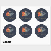 Sticker Rond Baby shower Marine Life (Feuille)