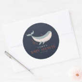 Sticker Rond Baby shower Marine Life (Enveloppe)