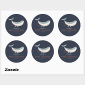 Sticker Rond Baby shower Marine Life (Feuille)