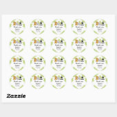 Sticker Rond Baby shower Merci animal mou (Feuille)