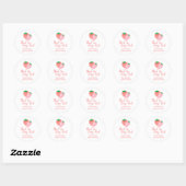 Sticker Rond Baby shower Merci aux fraises (Feuille)