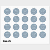 Sticker Rond Baby shower merci cambray bleu (Feuille)