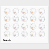 Sticker Rond Baby shower Merci d'aquarelle papillon (Feuille)
