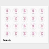 Sticker Rond Baby shower Merci Dragon (Feuille)