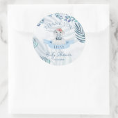Sticker Rond Baby shower Merci Eléphant Aquarelle Cute (Sac)