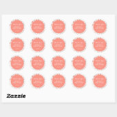 Sticker Rond Baby shower Merci Floral Coeur (Feuille)