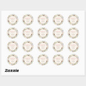 Sticker Rond Baby shower Merci papillon (Feuille)