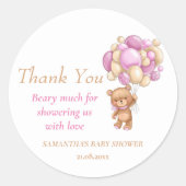 Sticker Rond Baby shower Merci pour célébrer avec nous (Devant)