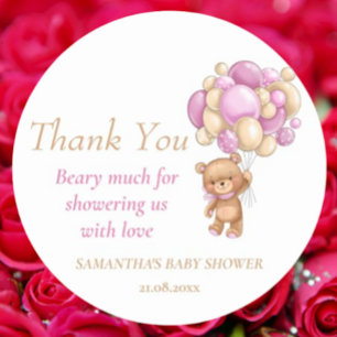 Sticker Rond Baby shower Merci pour célébrer avec nous