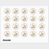 Sticker Rond Baby shower Merci Rocking Horse (Feuille)