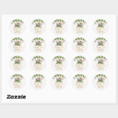 Sticker Rond Baby shower Merci Safari (Feuille)
