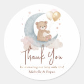 Sticker Rond Baby shower Merci Teddy Bear (Devant)
