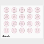Sticker Rond Baby shower mignon Calligraphie Script traitement  (Feuille)