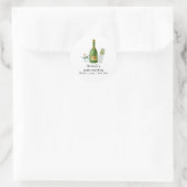 Sticker Rond Baby shower minimal vert Poppin Champagne bouteill (Sac)