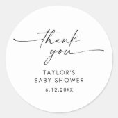 Sticker Rond Baby shower minimaliste KAIA Favoriser (Devant)