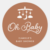 Sticker Rond Baby shower minimaliste moderne (Devant)