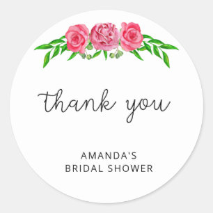 Sticker Rond Baby shower minimaliste rose