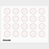 Sticker Rond Baby shower minimaliste rose (Feuille)