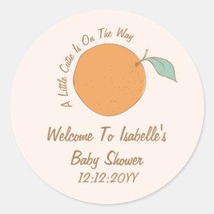 Sticker Rond Baby Shower Moderne Bienvenue pour un Petit Bout d