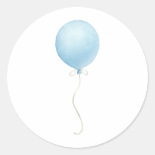 Sticker Rond Baby shower moderne Blue Balloon Boy
