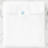 Sticker Rond Baby shower moderne Blue Balloon Boy (Sac)