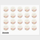 Sticker Rond Baby shower moderne et Fleur sauvage (Feuille)