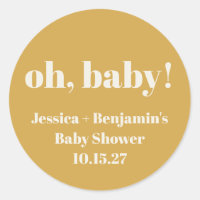Baby Shower Moderne Mignon Jaune Poussiéreux Nom P